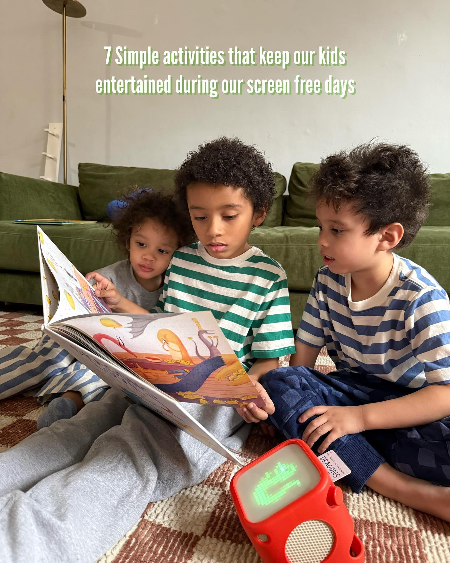 Down time at home is our favorite time, and during screen free days the kids usually jump into different activities together or individually. These have been seven activities that are so simple but truly helped us surviving the time when we didn’t have a tv. Now that we do, we still have pretty strict boundaries around screen time, so they always know what are things they can do around the house. 

What are some activities you’re doing at home during screen free days ? 

But most the time they’re just lounging around the apartment, I want to normalize that that’s a good thing. 

The boys love being in comfy gear also and @hannaandersson foreve favorites collection has the cutest gear. You can style and mix, match and layer each outfit. We have so many sweet memories in @hannaandersson gear! It’s perfect for being comfy at home or during our next adventure. ✨ #lifeinhanna #hannapartner 

#parenting #momlife #screenfree #activities #motherhood #raisingkids #ootd #momtips 

Are you doing more screen free time at home ?