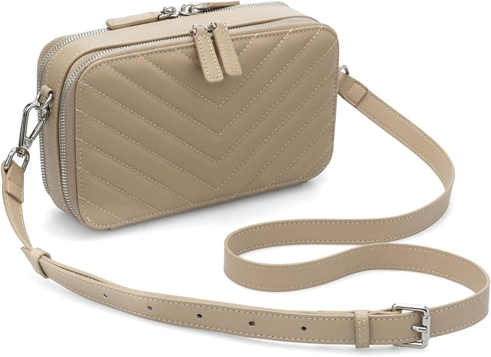 befen Quilted Genuine Leather Crossbody Bags for Women, Purses with Built in RFID Wallet, Woman C... | Amazon (US)