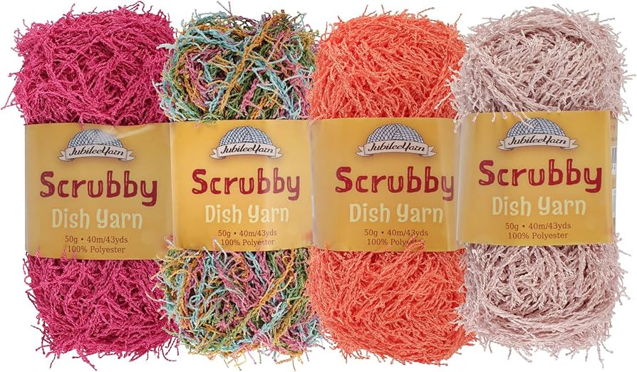 JubileeYarn Scrubby Dish Yarn - Dishcloth Polyester - 50g/Skein - Shades of Pink - 4 Skeins | Amazon (US)