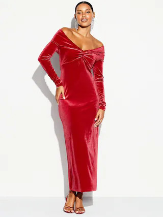 The Occasion by Old Navy Velvet Off-Shoulder Maxi Dress | Old Navy (CA)