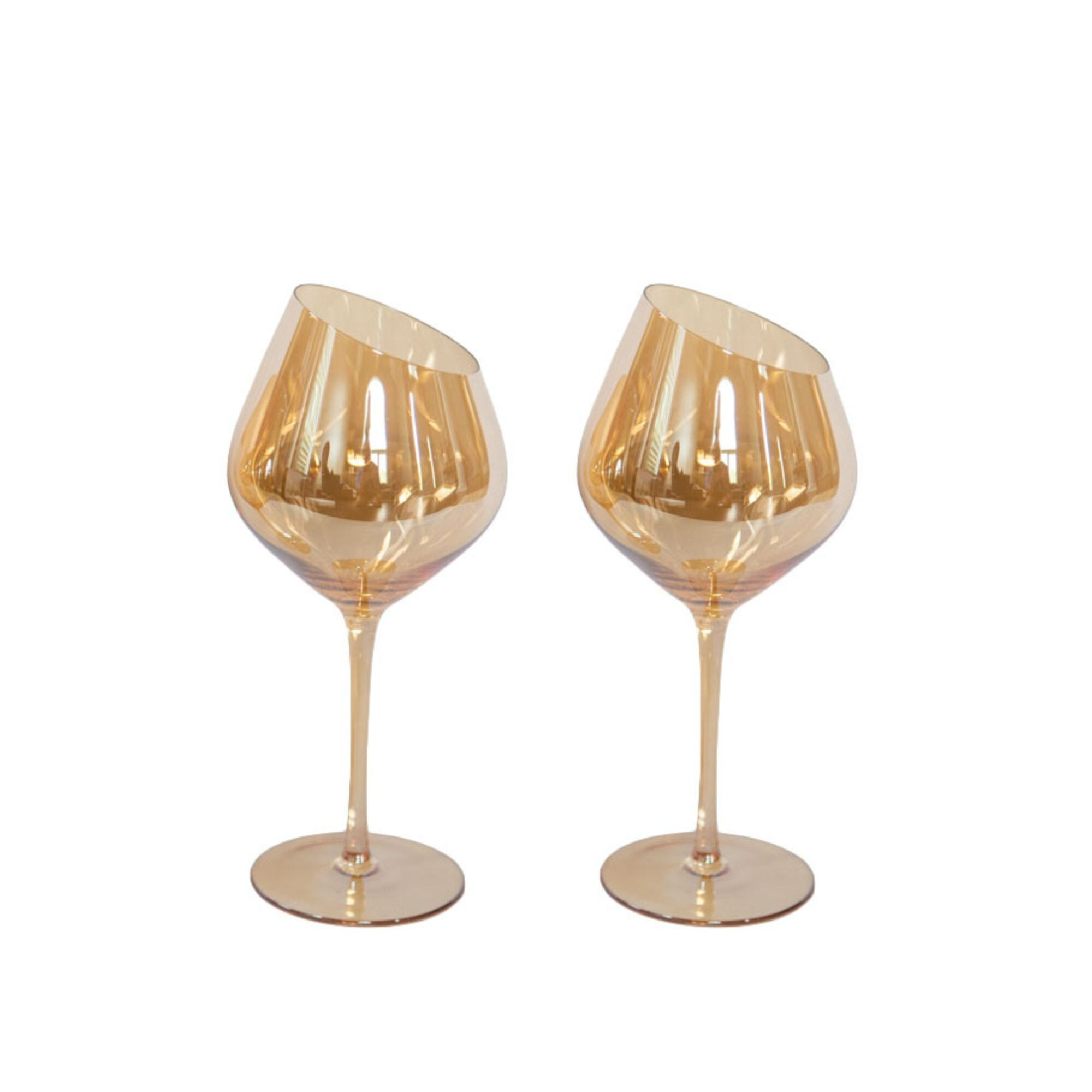 Jeanne Fitz Slant 21-oz Gold Red Wine Glass Set of 2 one_size | JF1013 | Lowe's