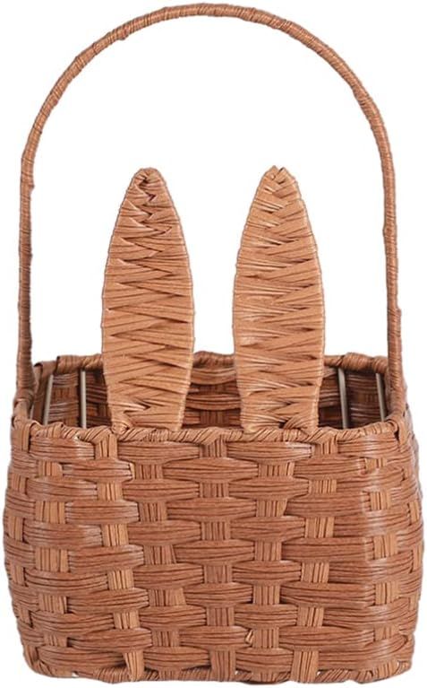 Cabilock Large Bunny Easter Basket Wicker： Wicker Woven Basket with Handles Bunny Ear Shape Pic... | Amazon (US)