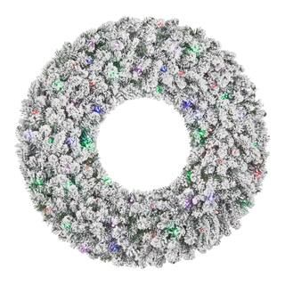 Home Accents Holiday 36 in. Starry Light Pre-Lit LED Wreath 23LE31117 - The Home Depot | The Home Depot
