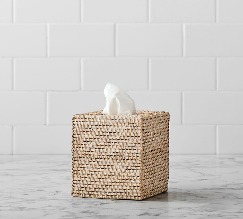 Tava Handwoven Rattan Bathroom Accessories | Pottery Barn (US)