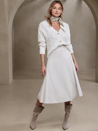 Vegan Leather Midi Skirt | Banana Republic Factory