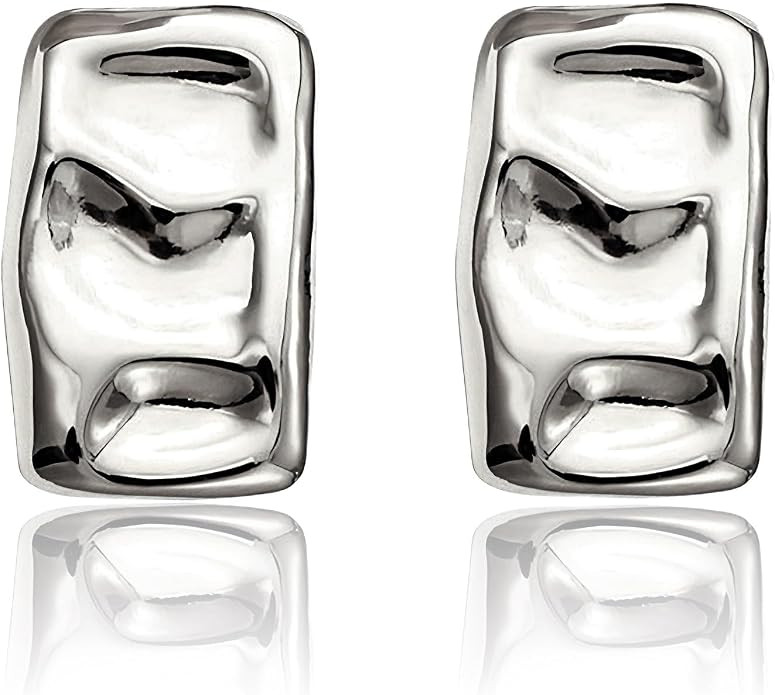 Chunky Gold Rectangle Stud Earrings for Women Extra Large Drop Earring Dupes Hypoallergenic Big O... | Amazon (US)