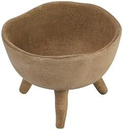 Creative Co-Op Boho Terracotta Footed Planter with Organic Edge, Matte Taupe | Amazon (US)