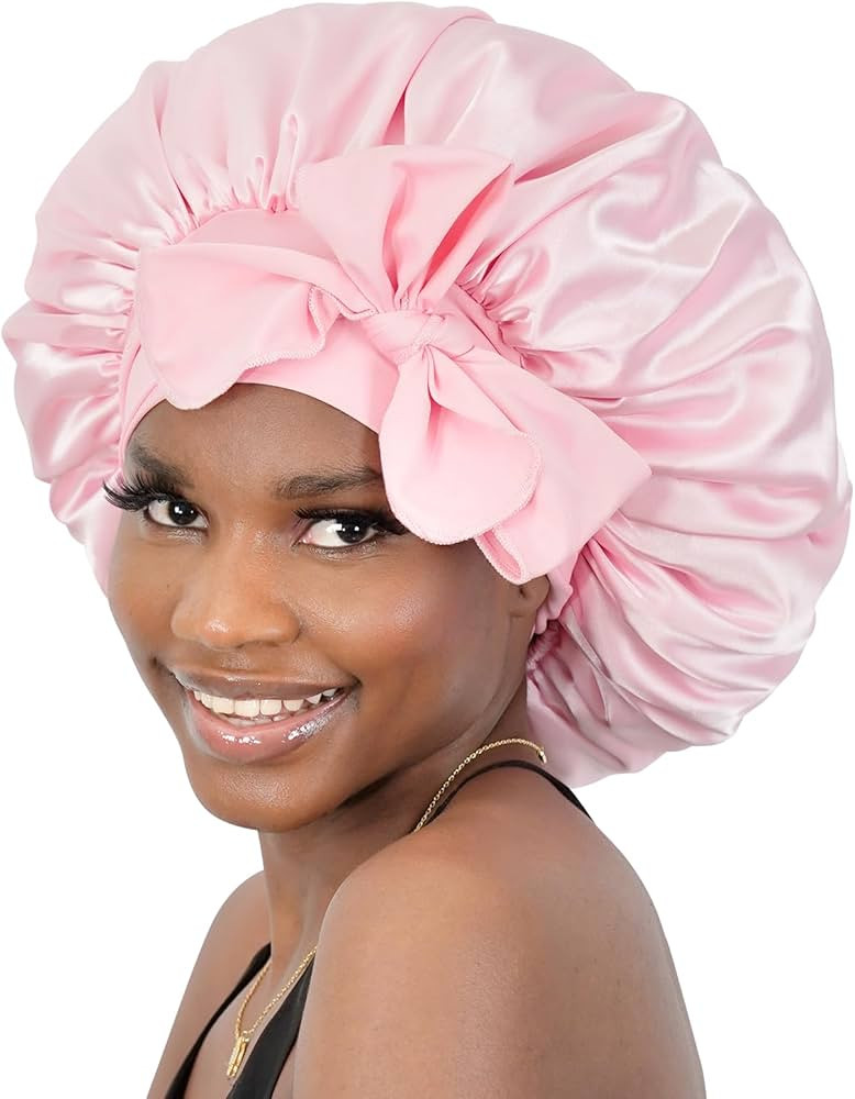 BONNET QUEEN Silk Bonnet for Sleeping Satin Hair Bonnet adjustable Bonnet Pink Bonnets Sleep Bonn... | Amazon (US)