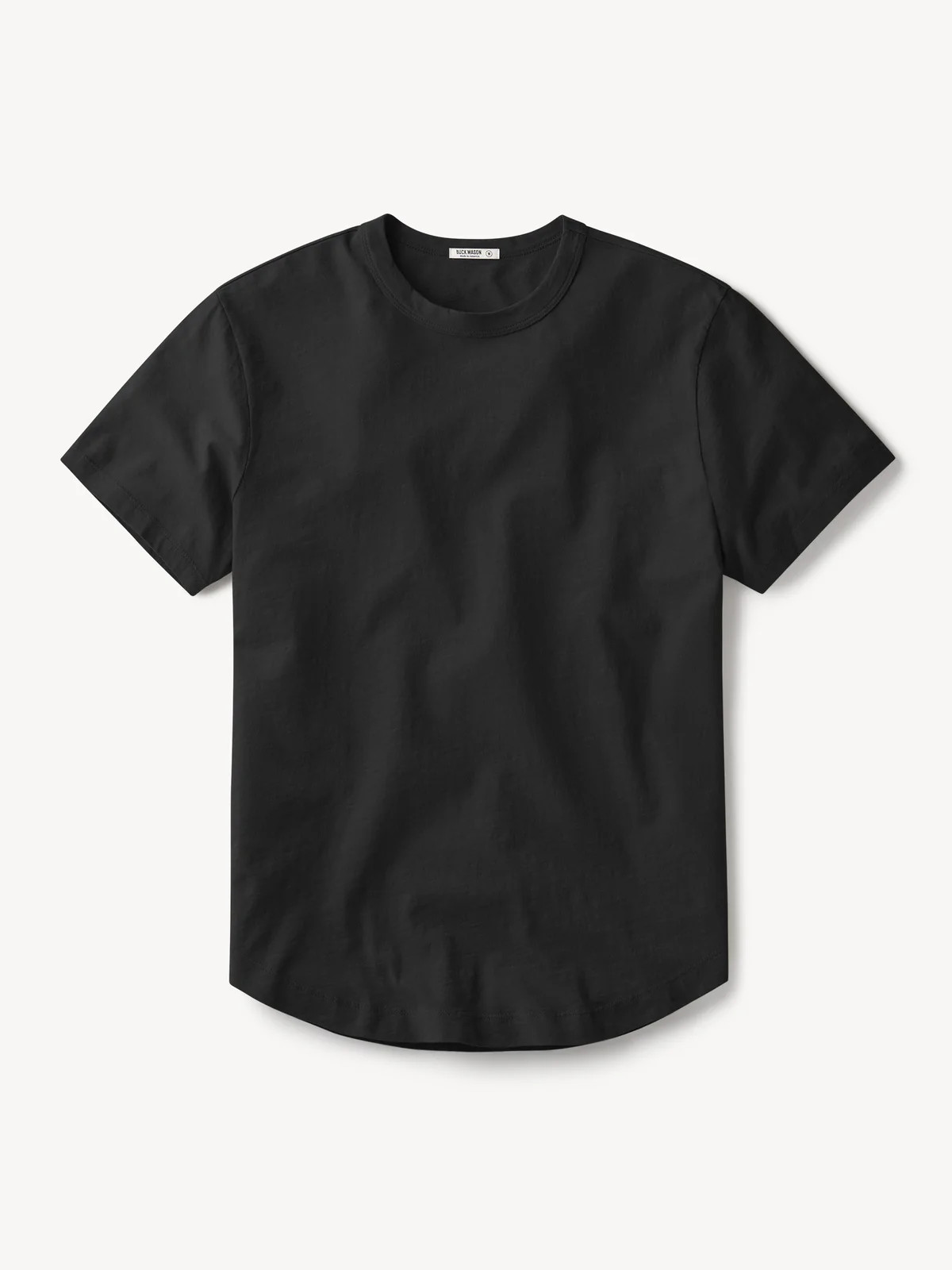 Black Slub Curved Hem Tee - Buck Mason- Modern American Classics | Buck Mason