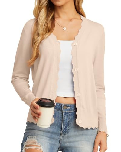 GRECERELLE Women's Long Sleeve V-Neck Button Down Cardigan Knit Shrugs Sweater | Amazon (US)