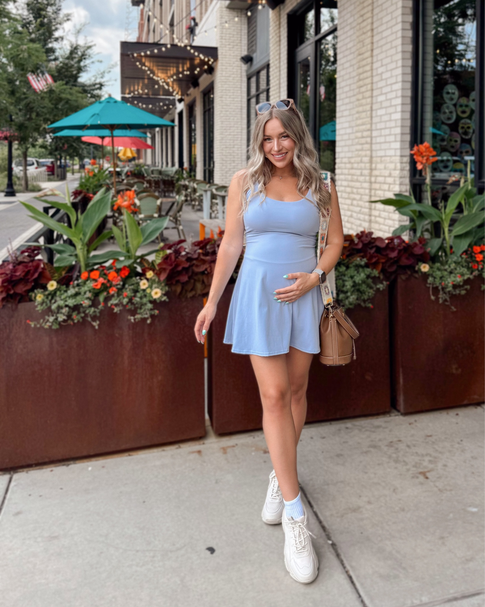 Favorite non maternity athletic dress. Currently wearing a size medium so I can grow into it this summer. Shorts are fully detached and have pockets on both sides. 

#LTKBump #LTKFindsUnder100 #LTKFitness