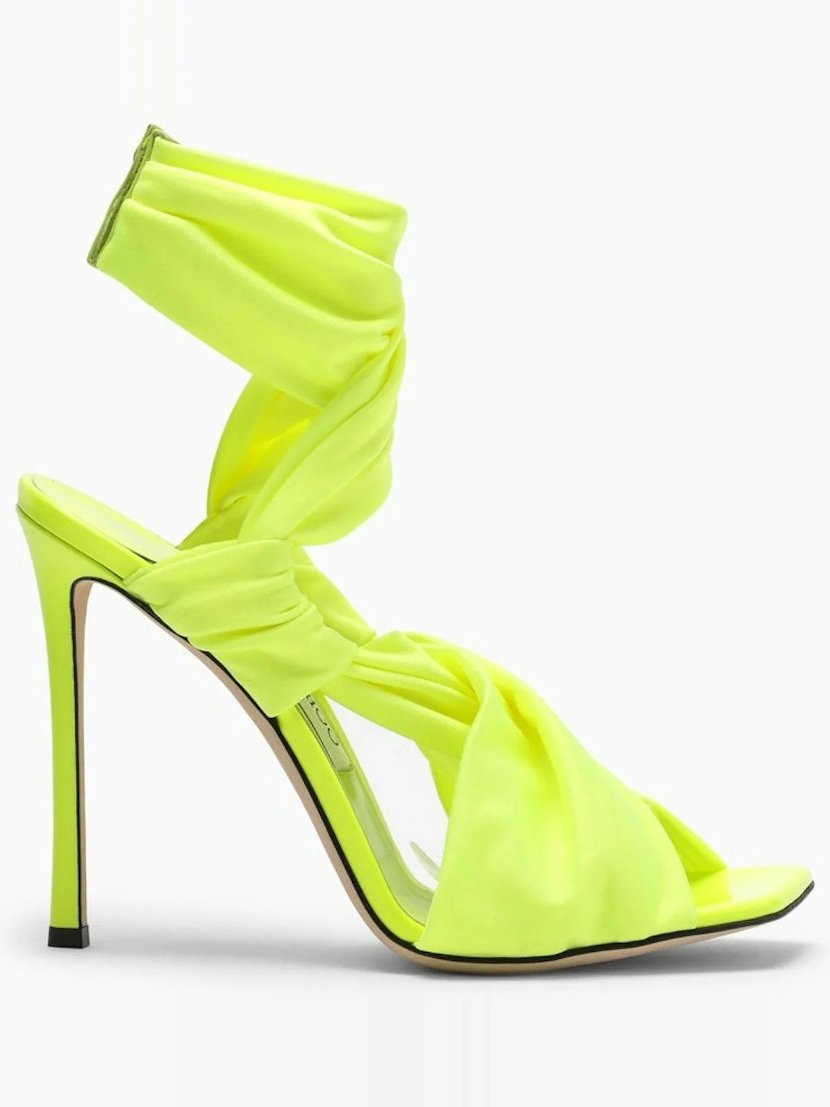 Jimmy Choo Women's Neoma 11 Neon Yellow Sandal in Green | Size 37 | NEOMA110BIJ | LOZURI