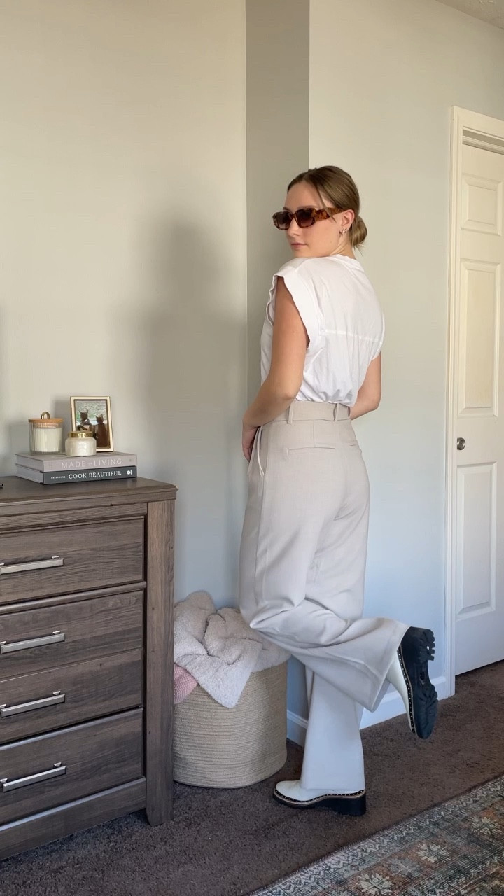 Hopping on the tailored pants style for spring 🤍 These are actually the most flattering and comfortable pants ever! 

#LTKSeasonal #LTKunder100 #LTKFind