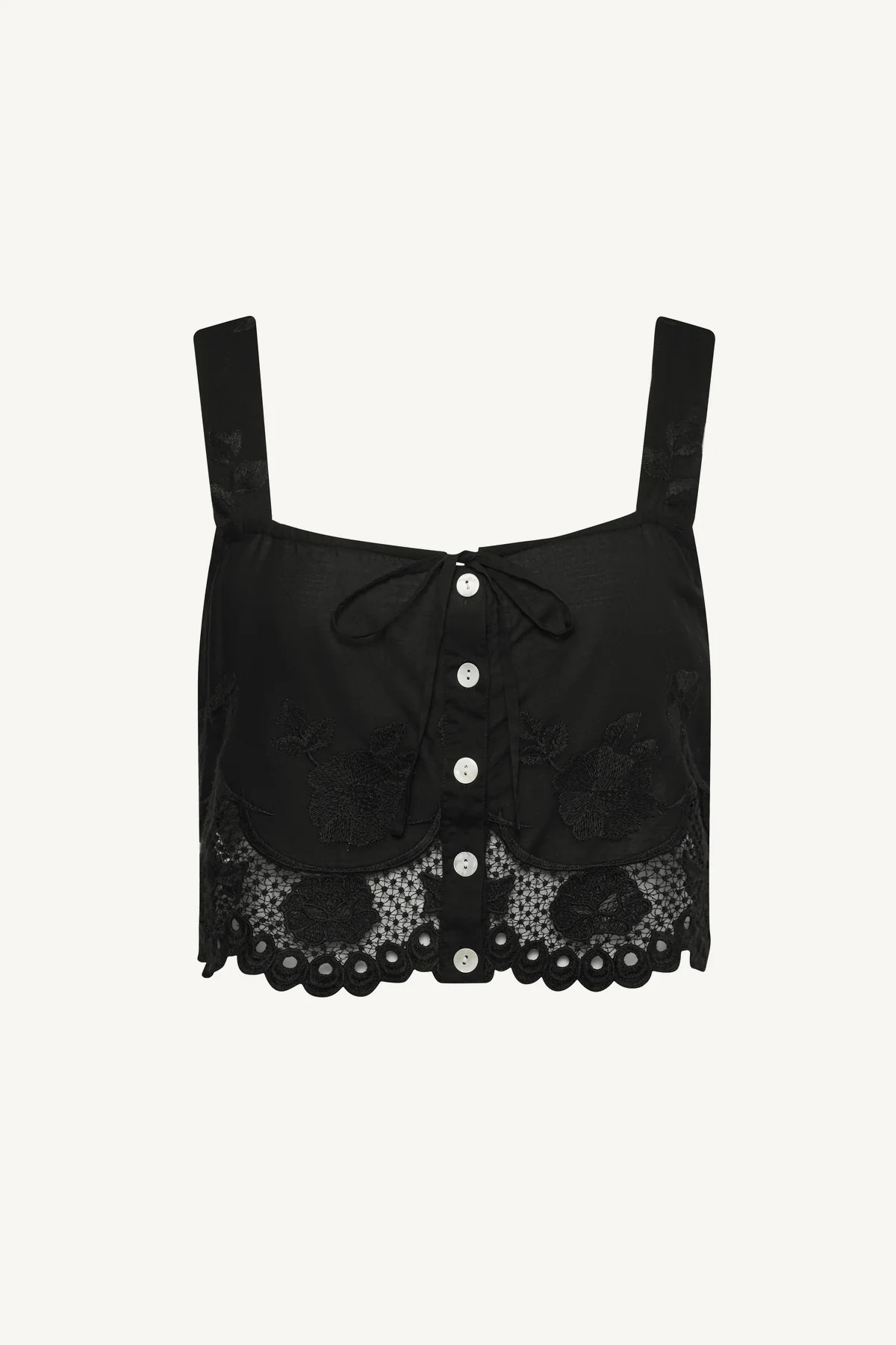 Vitamin A Flora Tank Black Beachside Broderie | Vitamin A
