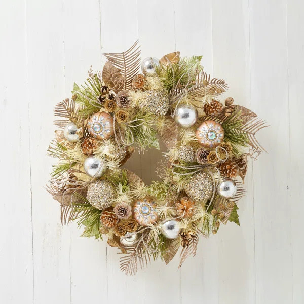 Rose 22" Polyvinil Chloride Wreath | Wayfair North America