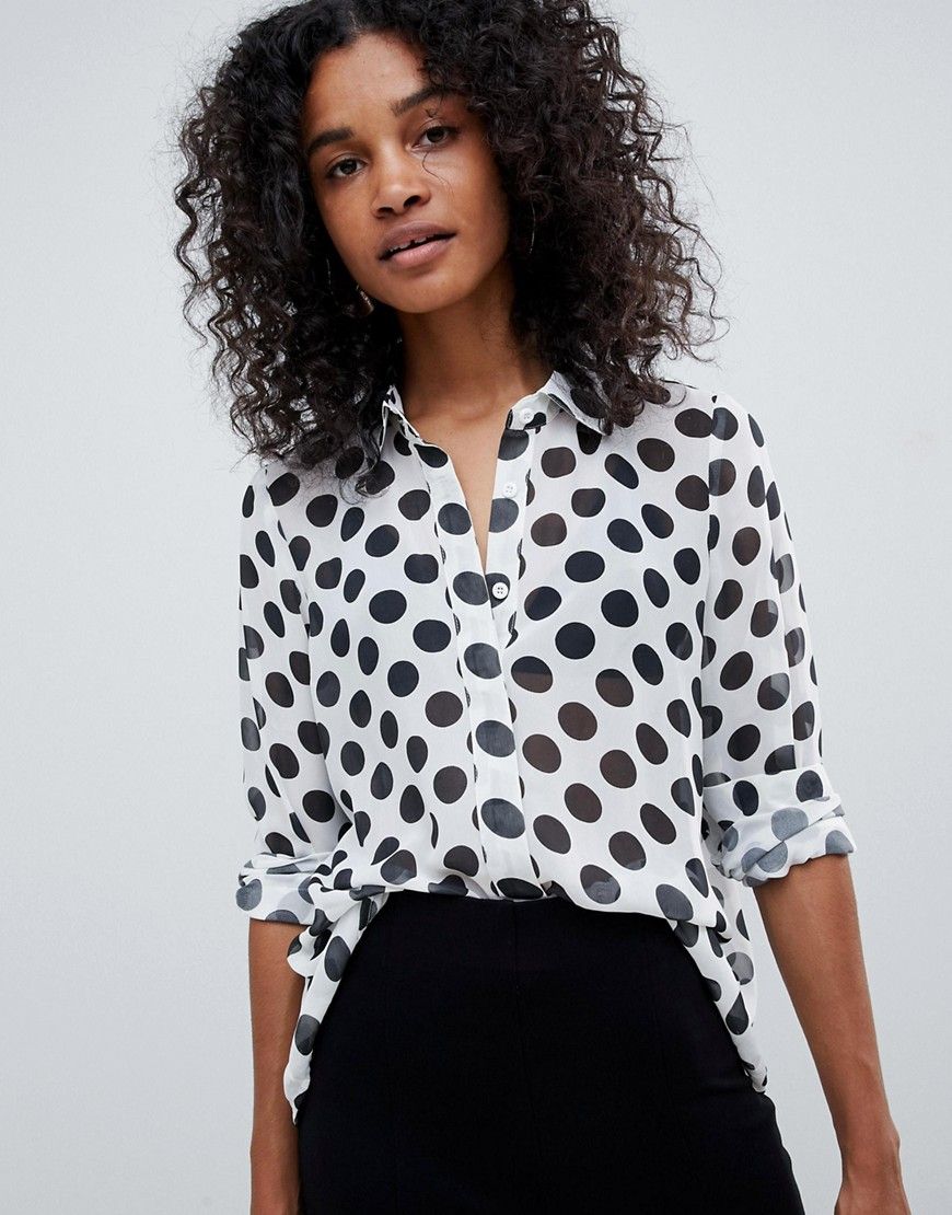 Unique 21 polka dot long sleeve shirt - Multi | ASOS US