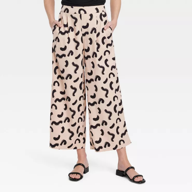 Women's Super High-Rise Wide Leg Linen Culotte Pants - A New Day™ | Target