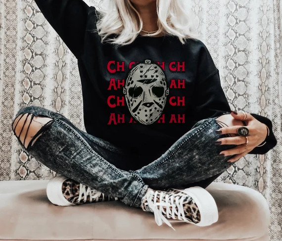 Friday the 13th, Jason sweatshirt, Halloween sweatshirt, fall sweatshirt, Unisex Heavy Blend Crew... | Etsy (US)