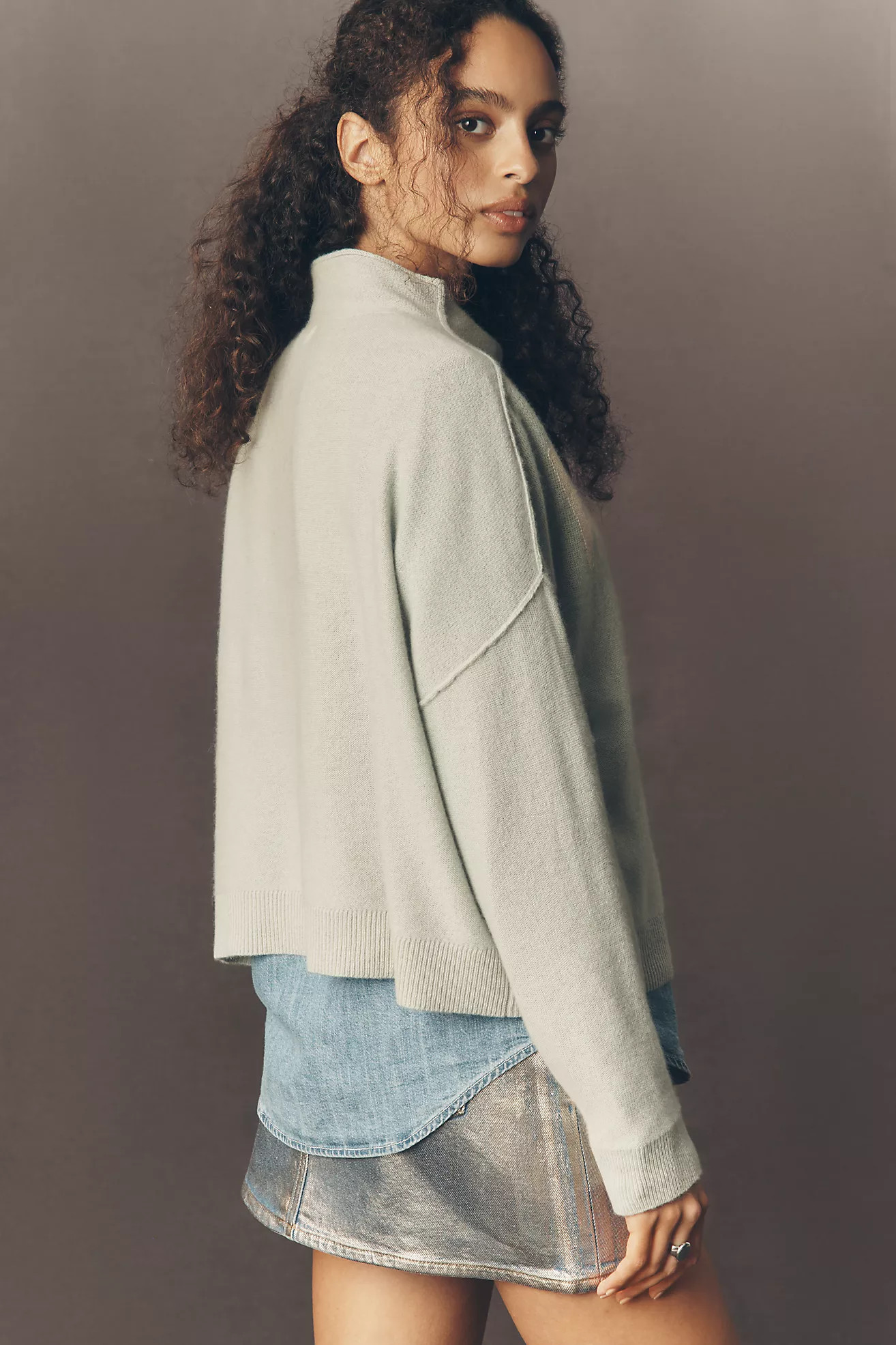The Alani Cashmere Mock-Neck Sweater by Pilcro | Anthropologie (US)
