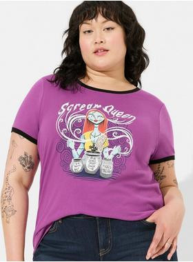 Disney Nightmare Before Christmas Sally Classic Fit Ringer Top | Torrid (US & Canada)
