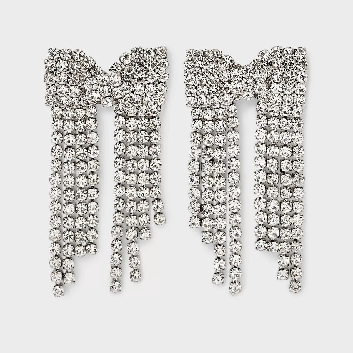 Bow and Fringe Post Drop Earrings - Wild Fable™ Silver | Target