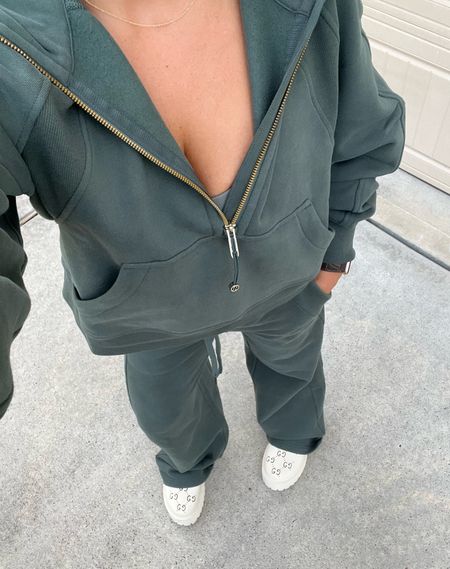 Matching set
Lululemon outfit 
Scuba hoodie xs
Wide leg pants 
Gucci shoes tts and comfy 
Athleisure outfit 

#LTKfindsunder100 #LTKfindsunder50 #LTKshoecrush