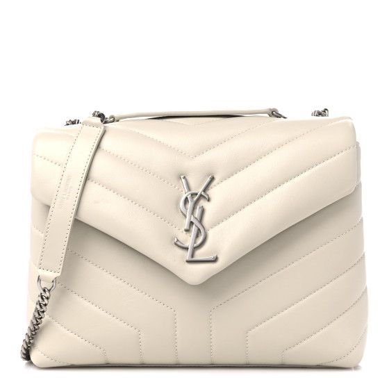 Calfskin Y Quilted Monogram Small Loulou Chain Satchel Crema Soft | FASHIONPHILE (US)