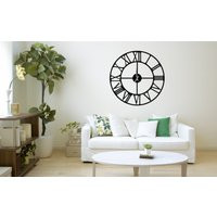 Roman Numerals Metal Large Wall Clock Modern Oversized Clocks Decor Art Industrial Valentine's Day G | Etsy (US)