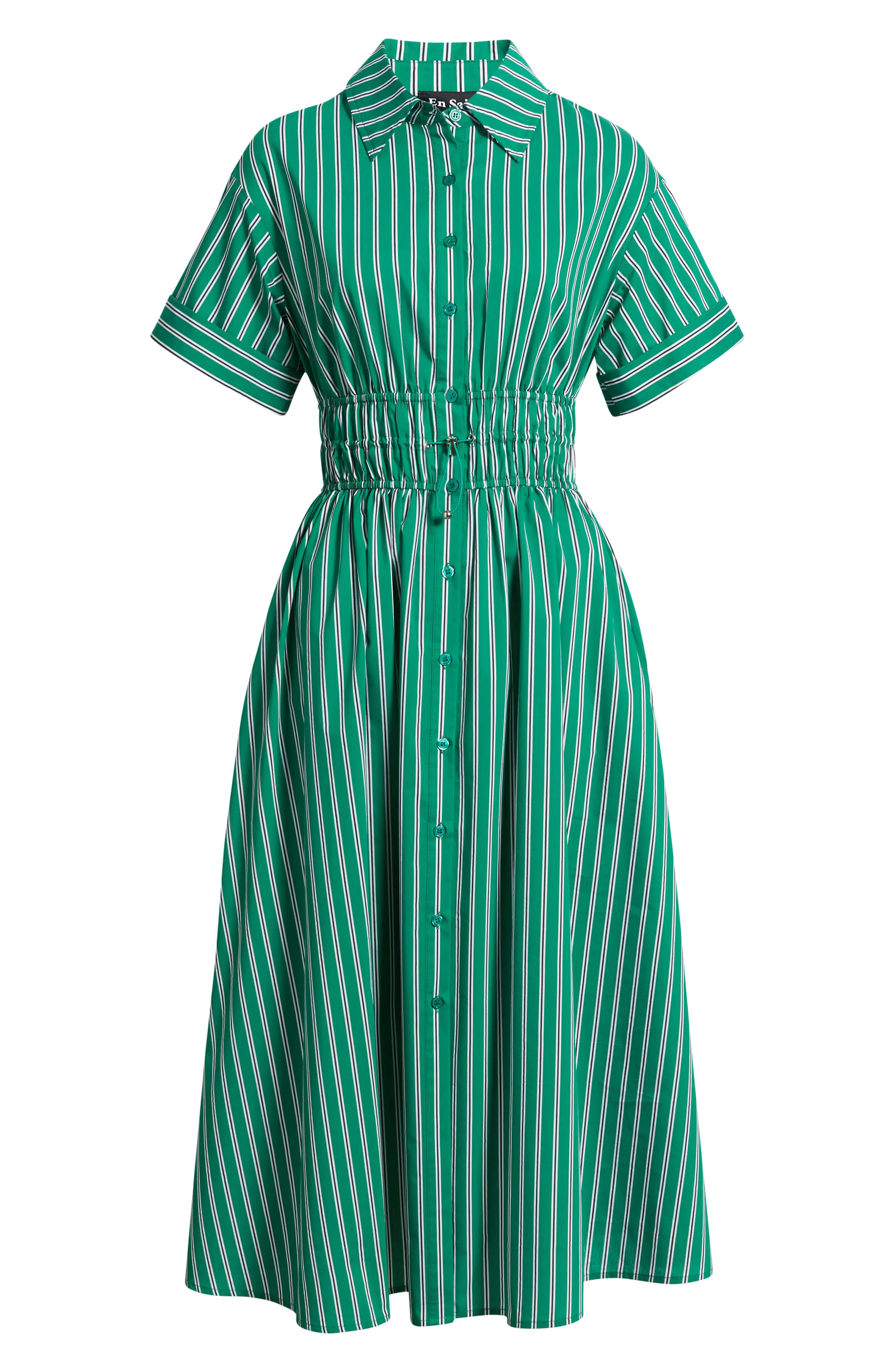 Stripe Drawcord Waist Shirtdress (Women) | Nordstrom | Nordstrom