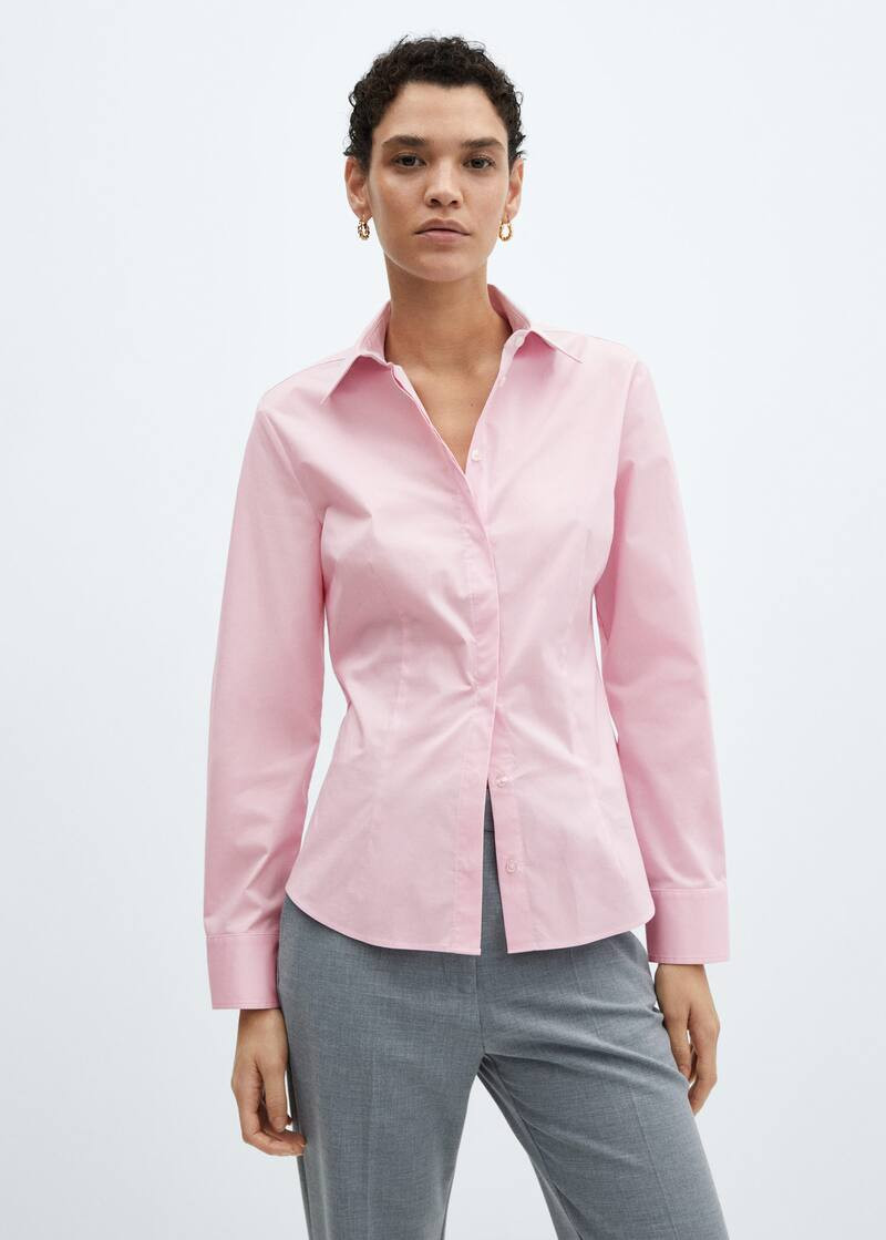 Getailleerde katoenen blouse -  Dames | Mango Nederland | MANGO (NL)