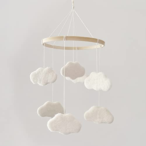 EBINGMIMA Baby Mobile for Crib - Boho Crib Mobile - Felt Cloud Mobile - Gender Neutral Baby Mobile - Boho Nursery Decor - Crib Mobile for Girls, Boys - Mobile for Bassinet, Pack N Play - Cloud | Amazon (US)