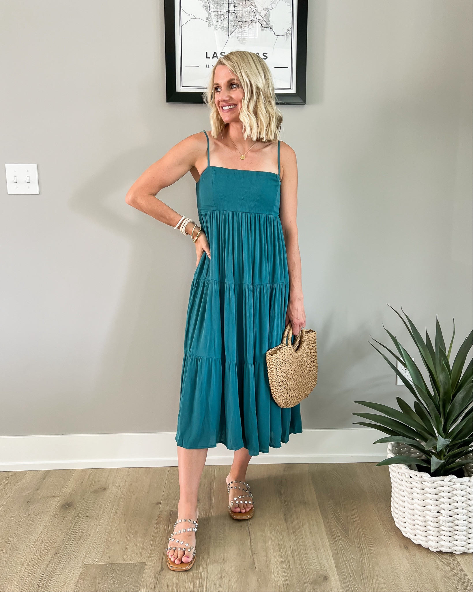 green dress run Run The World Off-Shoulder Mini Dress Floral Green main image 1