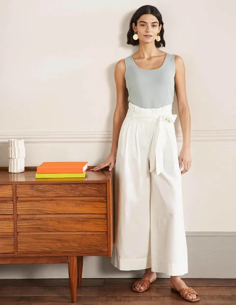 Linen Blend Wide Leg Culottes | Boden (US)