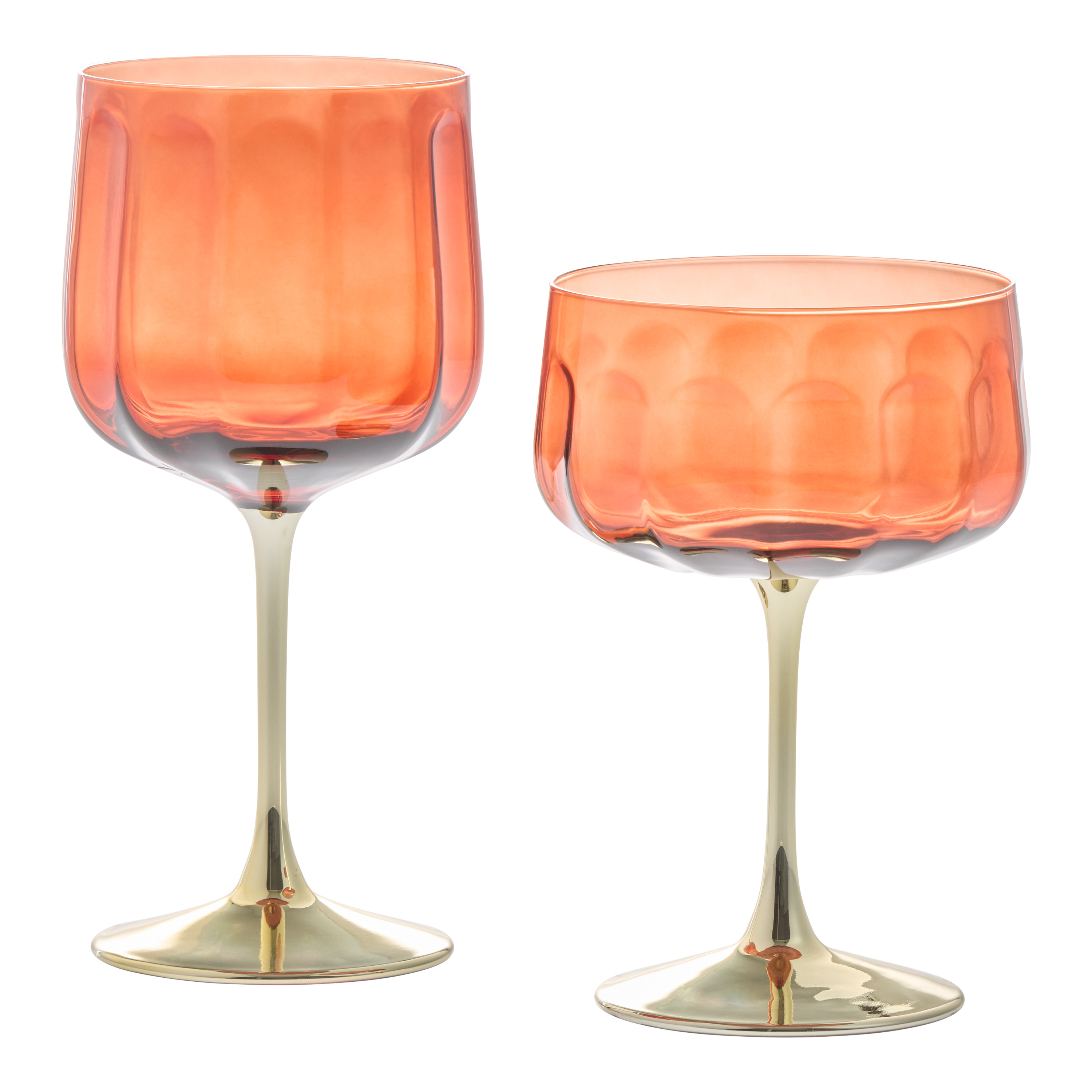 Orange and Gold Beveled Bar Glass | World Market