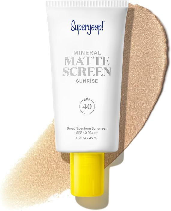 Supergoop! Mineral Mattescreen SPF 40 - Mineral, Oil-Free Broad Spectrum Sunscreen - Smooths Skin... | Amazon (US)