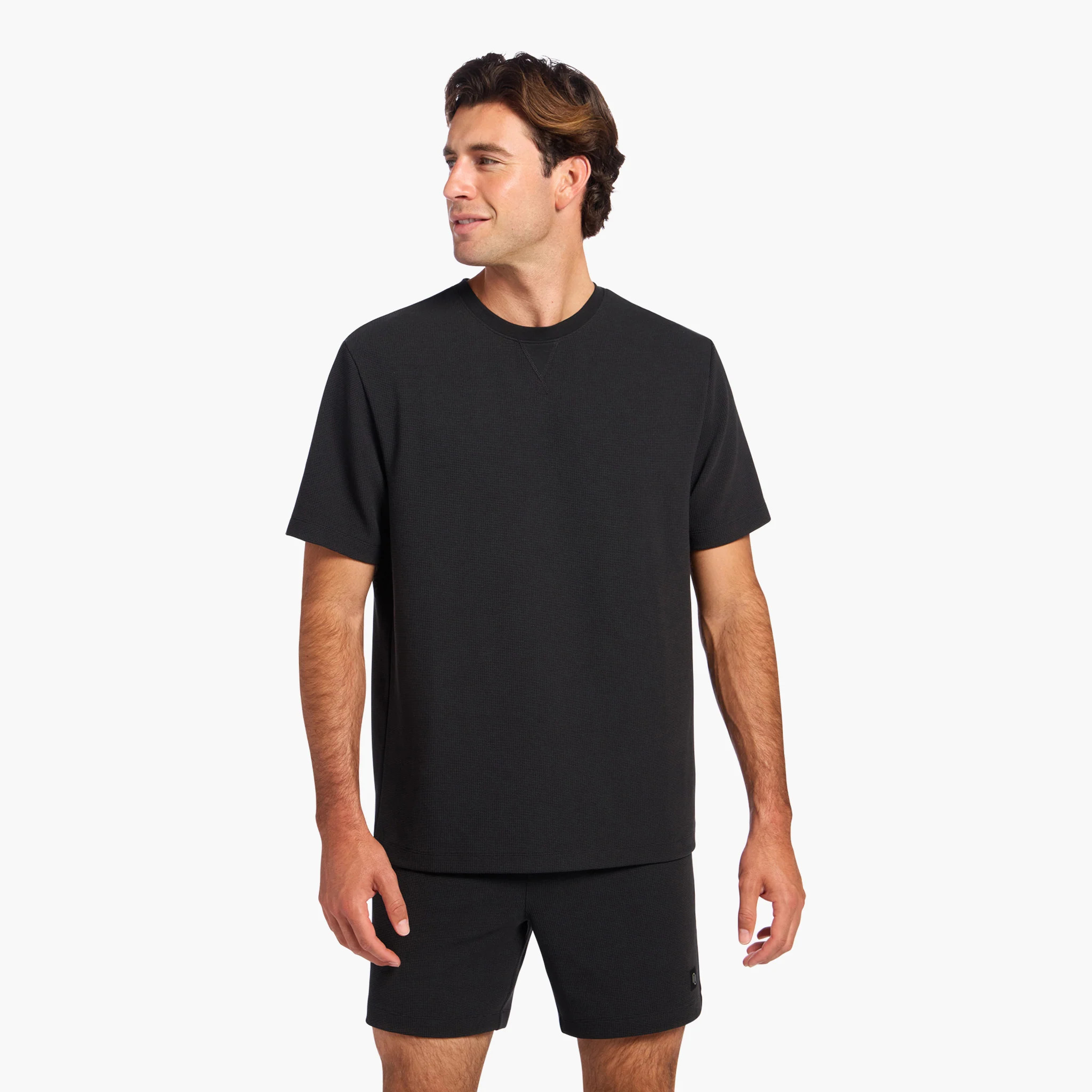 Men's Performance Waffle T-Shirt | Black | Nuuds US