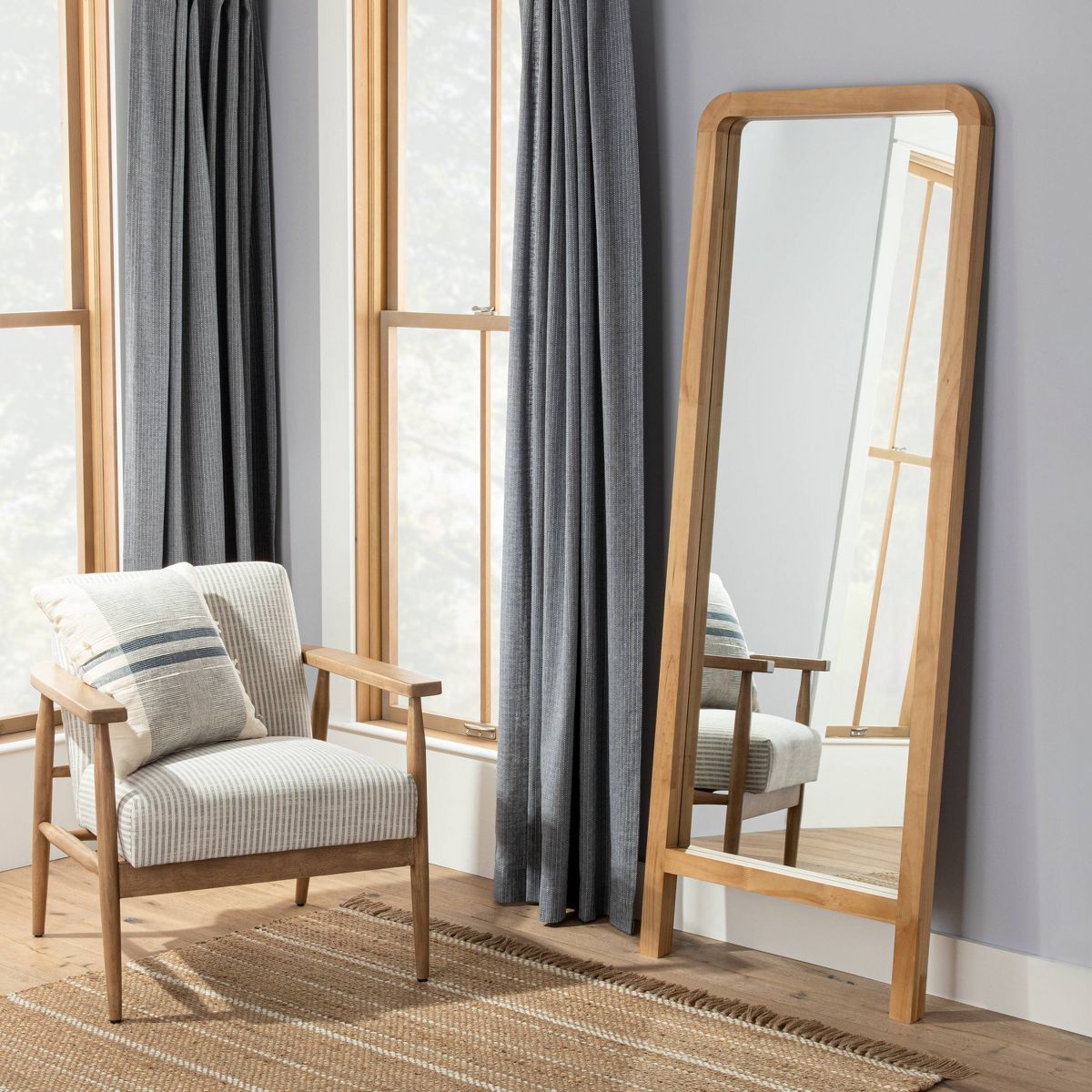71" Standing Wood Framed Mirror Natural - Hearth & Hand™ with Magnolia | Target