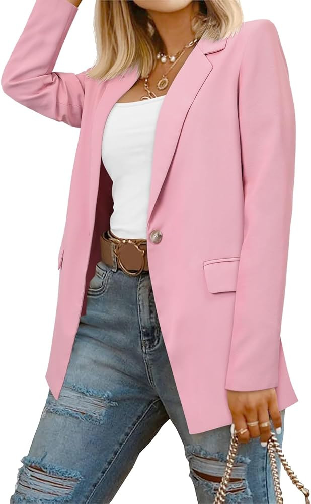 CRAZY GRID Women Business Casual Blazers with Lined Professional Work Suit Jacket with Pockets | Amazon (US)