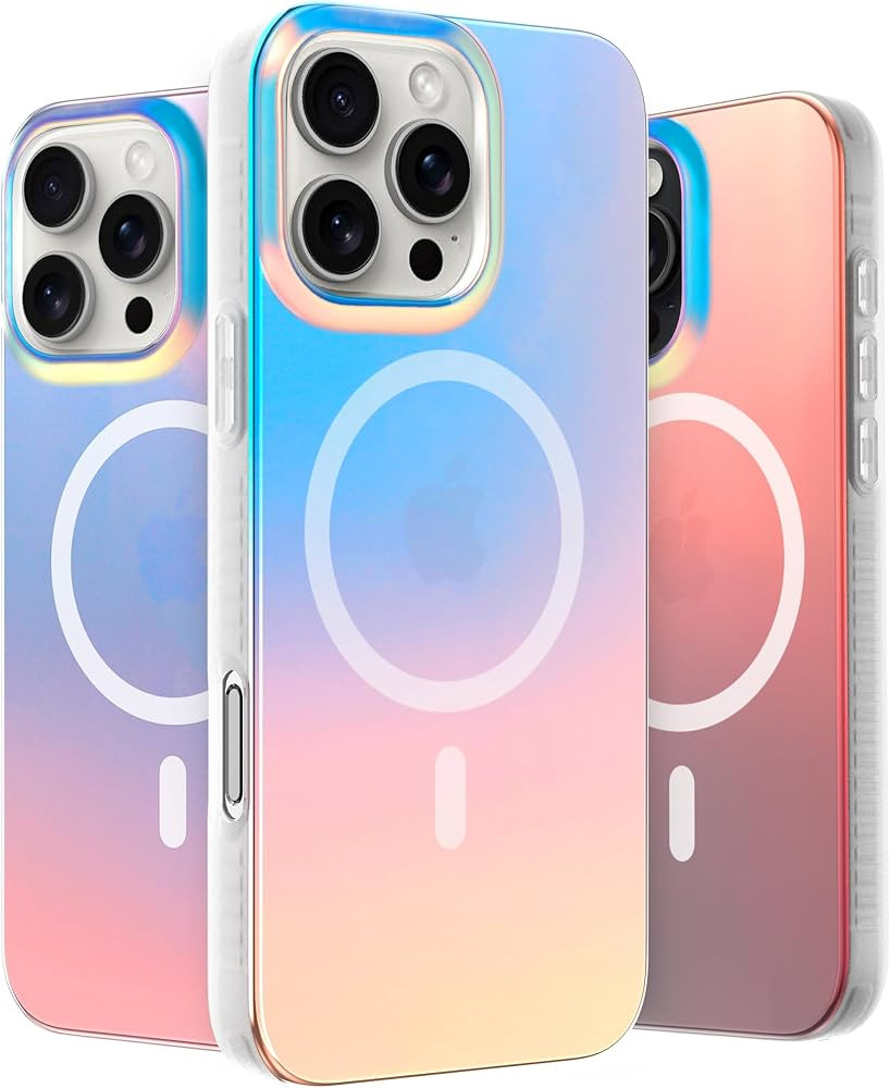 LONLI Hue - iPhone 16 Pro Max Magnetic Case [Compatible with Magsafe] - Holographic Iridescent Ph... | Amazon (US)
