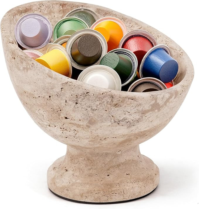 Travertine Coffee Pod Holder 7 Inch K Cup Holder Counter, Coffee Station Organizer for Counter, C... | Amazon (US)