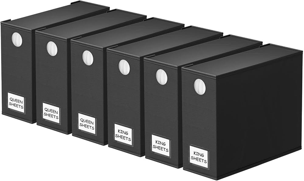 SpaceAid 6 Pack Bed Sheet Organizers and Storage, Foldable Sheet Organizer for Linen Closet, Shee... | Amazon (US)