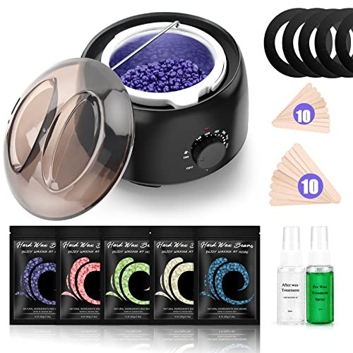 TIKESI Waxing Kit - Wax Warmer for Hair Removal, Hard Wax Kit with 14oz 5 Bags Hard Wax Beans for Full Body, Legs, Face, Eyebrows, Bikini, Brazilian Waxing Kit for Women Men | Amazon (US)