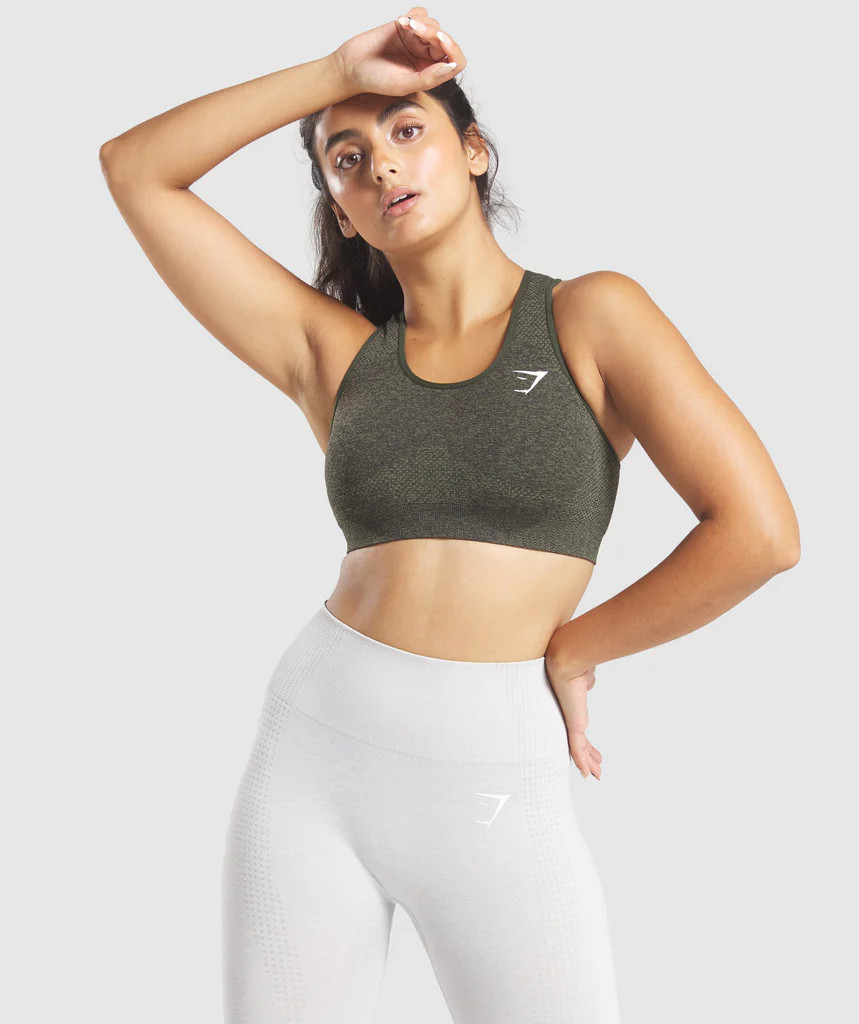 Gymshark Vital Seamless Sports Bra - Dark Green Marl | Gymshark (Global)