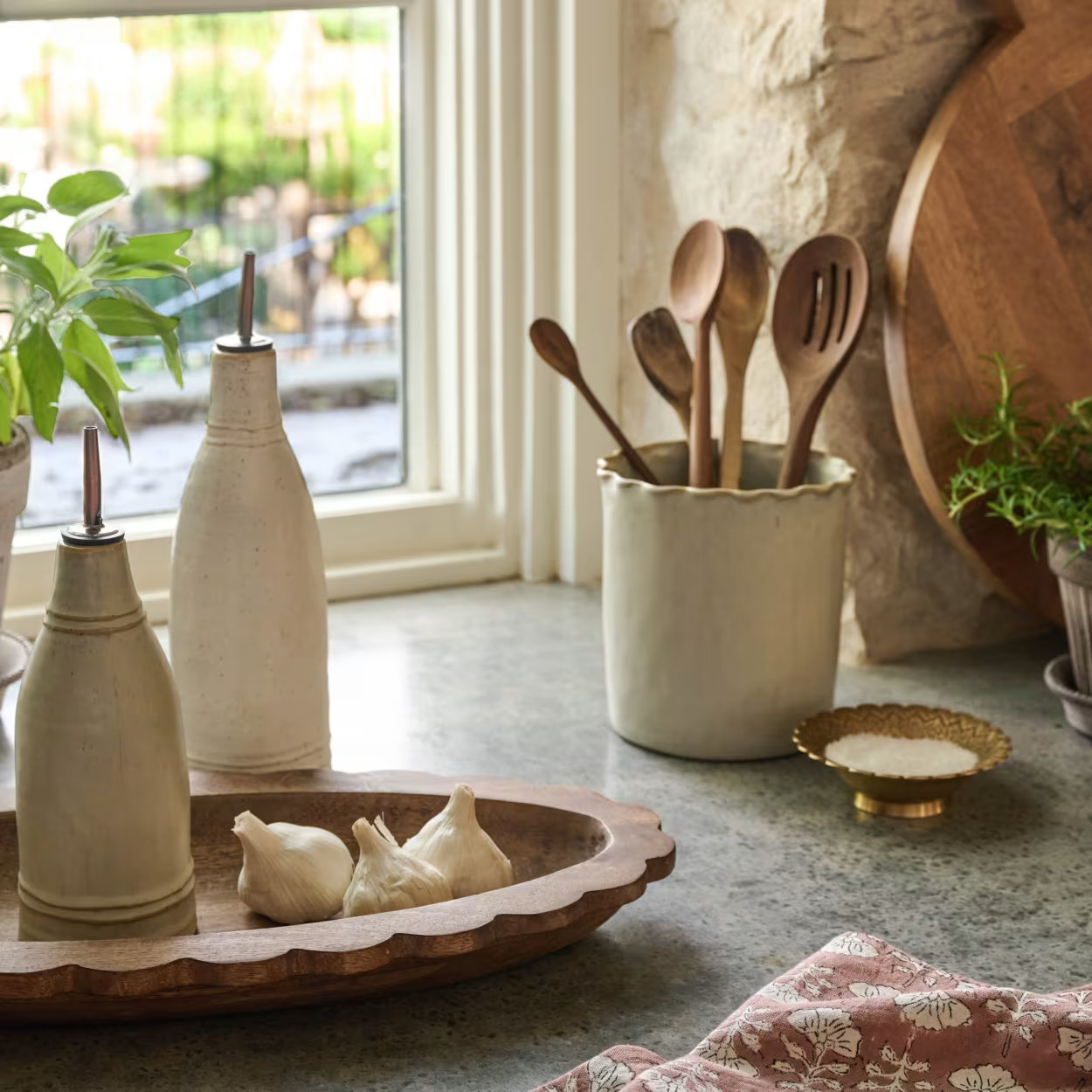 Oval Antiqued Wood Tray | Magnolia