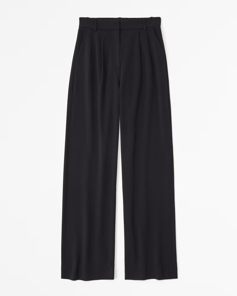 Abercrombie & Fitch Women's A&F Sloane Lightweight Tailored Pant in Black - Size 30 LONG | Abercrombie & Fitch (US)