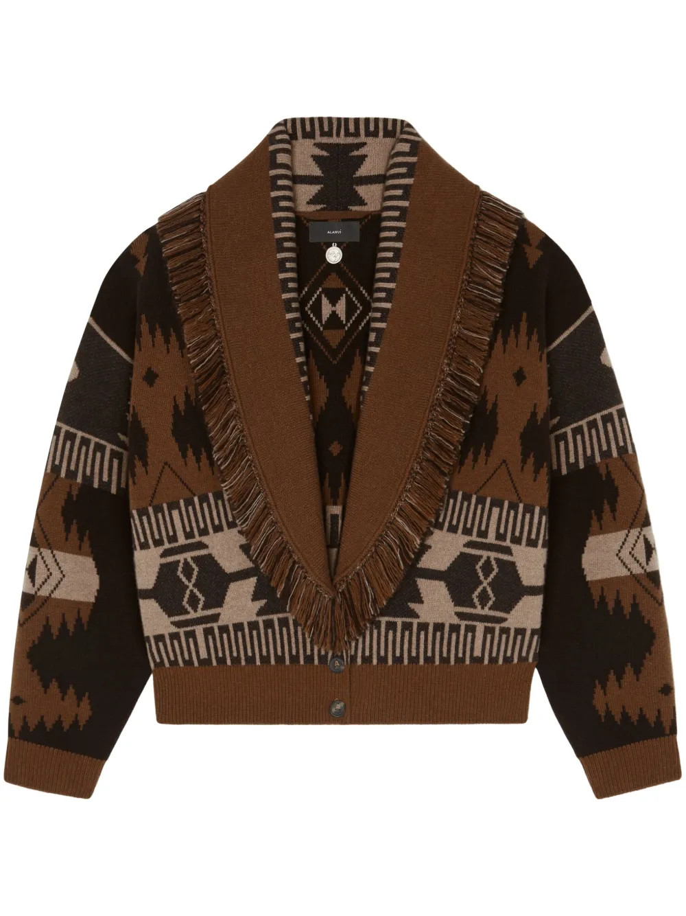Alanui patterned-jacquard Cardigan | Brown | FARFETCH | Farfetch Global