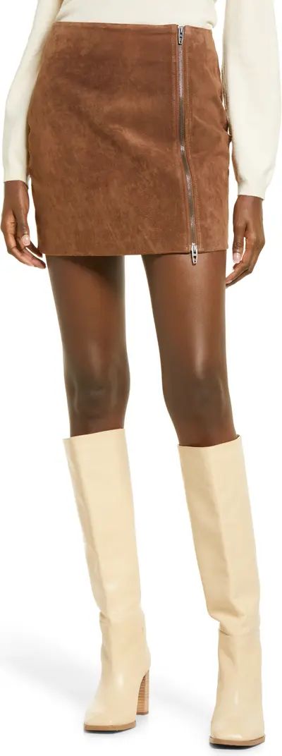Zip Suede Miniskirt | Nordstrom