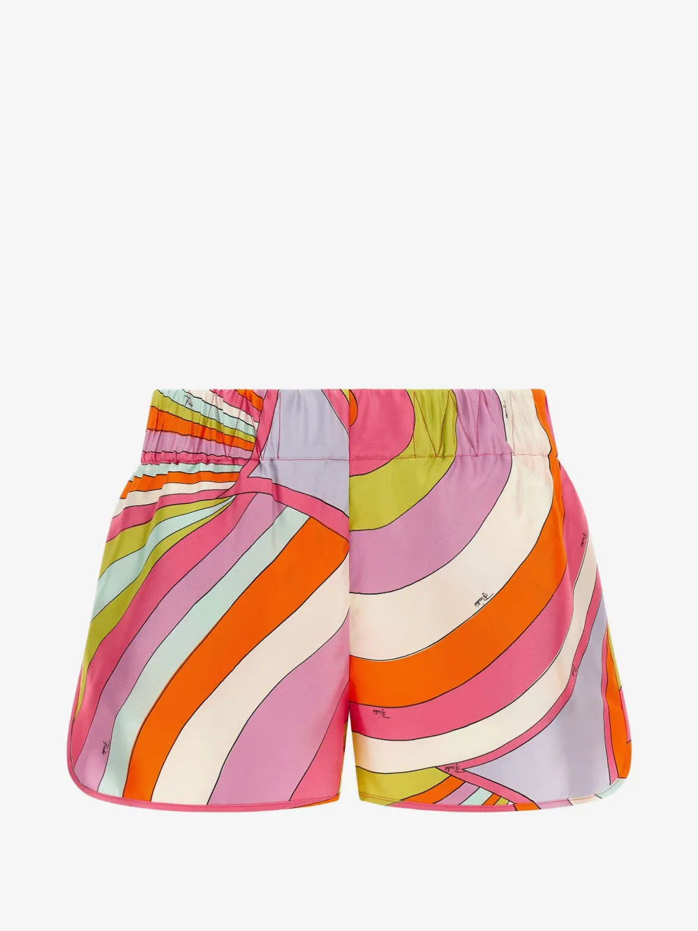 PUCCI Iride-print silk shorts - Orange | Farfetch Global