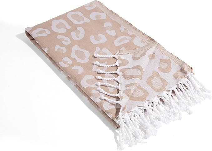 InfuseZen Turkish Towel in Stylish Leopard Print - 100% Turkish Cotton - Hammam Fouta Towel Light... | Amazon (US)
