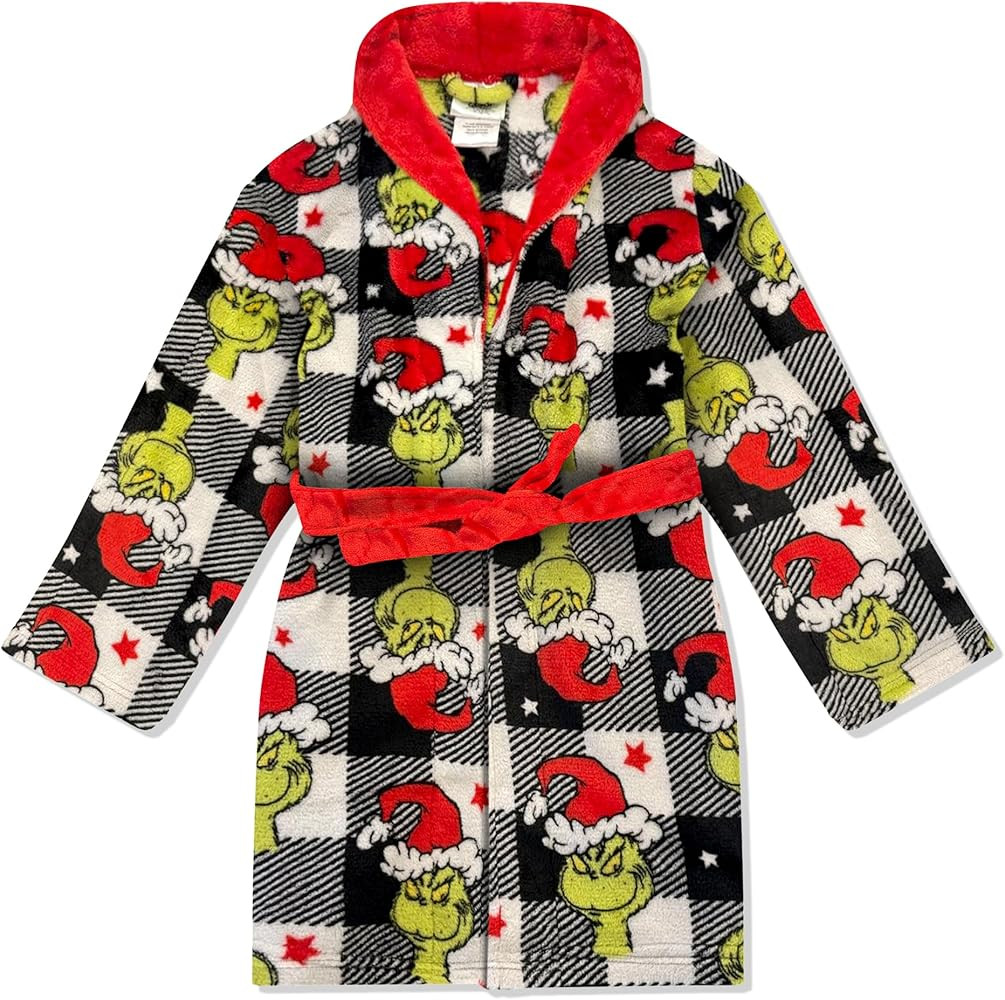Dr. Seuss The Grinch Fleece Kids Robe - Super Soft Plush Bathrobe for Boys & Girls, Perfect for T... | Amazon (US)
